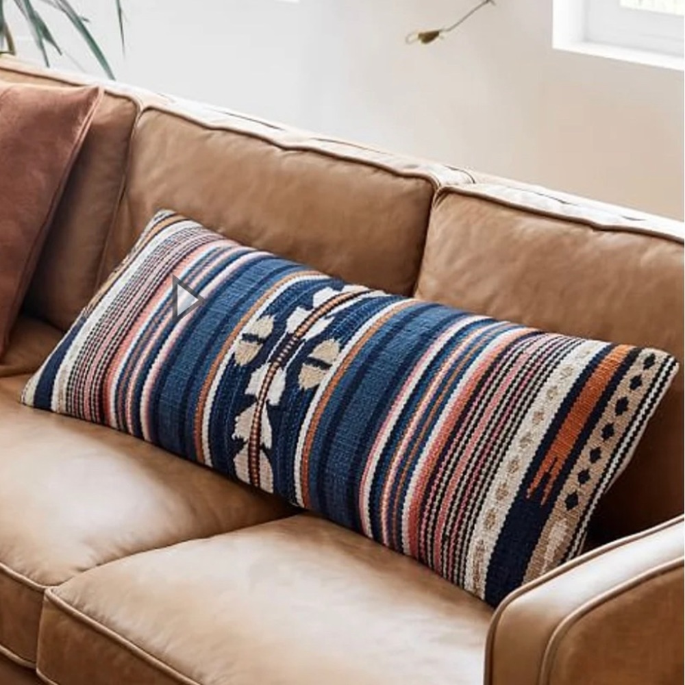 New West Elm Woven Baja pillow cover 14x36
